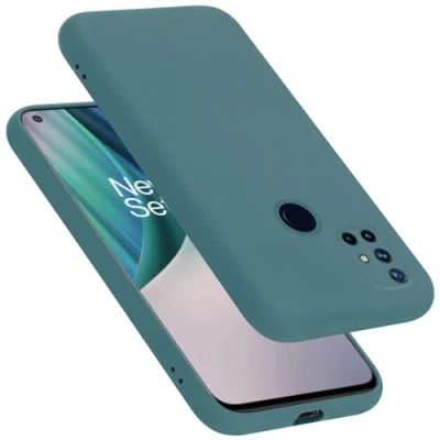 Abbildung von Cadorabo Hülle kompatibel mit OnePlus Nord N10 5G Silikon Handyhülle für Case aus flüssigem stoßfeste dünne TPU Schutzhülle Liquid GRÜN