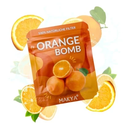 Abbildung von Makya Taste Filter Orange Bomb I Aromastift zur Rauchentwöhnung Nikotinfrei &amp; chemikalienfrei Simuliert Rauchgefühl Entwickelt mit Lungenfachärzten Stressabbau Atemtraining
