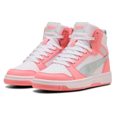 Abbildung von PUMA Rebound V6 Mid Space Belle Sneakers Teenager, Schuhe, Sea Glass/Rosascape/Weiß, 39
