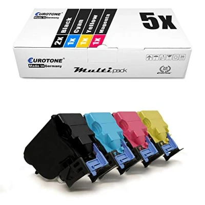 Abbildung von 5X Eurotone Toner für Konica Minolta Bizhub C 25 ersetzt TNP27 Black Cyan Magenta Yellow