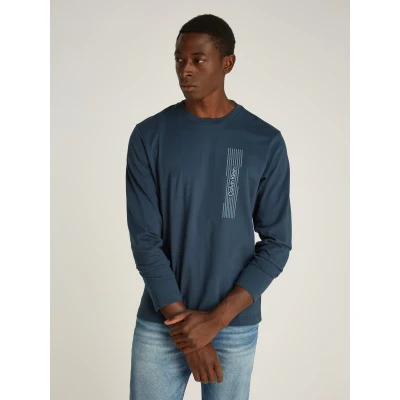 Abbildung von Calvin Klein Horizontal LOGO Langarmshirt, Herren, Größe: Large, Ink