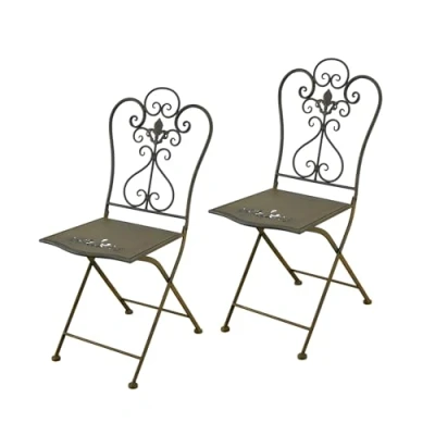 Abbildung von HTI Living Klappstuhl Romantische Metallstühle 2er Set (Set, 2 St), Gartenstuhl