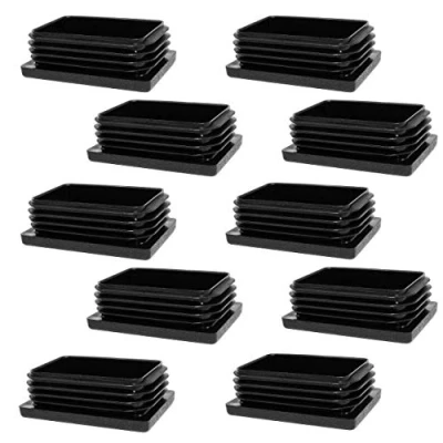Abbildung von Enkotrade 4 Stück Lamellenstopfen für Rechteckrohre, 30x15 mm, Rohrabdeckung aus hochwertigem Polyethylen Kunststoff, Stopfen, Endstopfen, Kappen, Gleiter Rohrstopfen Rechteckig