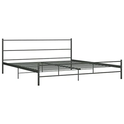 Abbildung von vidaXL Bettgestell Zeitloses Design Metallbett Bett Schlafzimmerbett Doppelbett Schlafzimmermöbel Ehebett Bettrahmen Grau Metall 200x200cm