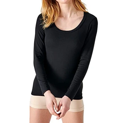 Abbildung von Damart Damen Tee Shirt Manches Longues Sensitive Degre 4 63569 Unterwäsche, Schwarz, Large