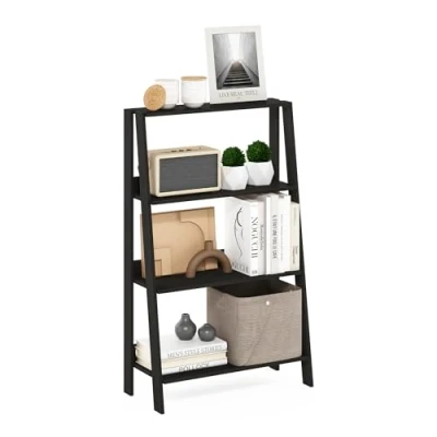 Abbildung von Furinno Ladder Leiter Bücherregal, 4 Ebenen, Espresso