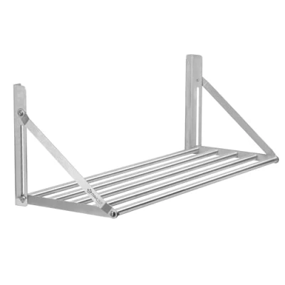 Abbildung von Mahlzeit Edelstahl Wandregal im Stangendesign 100 x 30 cm Hängeregal, Klappbar Silber Ablage Regal Gastro, Küchenregal, Schweberegal, Küche