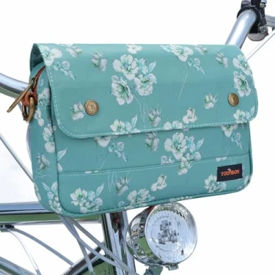 Abbildung von Tourbn TOURBON wasserdichte Segeltuch Fahrradtaschen Fahrradtasche Lenkertasche Blumenmuster