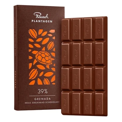 Abbildung von Rausch Grenada 39% Schokolade Tafel 125g hochwertige Tafelschokolade mit feinem Aroma Edelkakao Schokoladentafel aus nachhaltigem Anbau