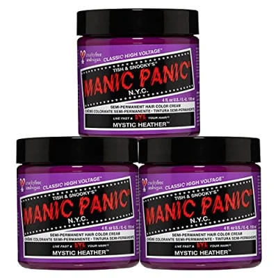Abbildung von Manic Panic Mystic Heather Classic Creme, Vegan, Cruelty Free, Purple Semi Permanent Hair Dye 3 x 118ml