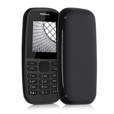 Abbildung von kwmobile Hülle kompatibel mit Nokia 105 (2019) weiches TPU Silikon Case Cover geeignet für kabelloses Laden Schwarz
