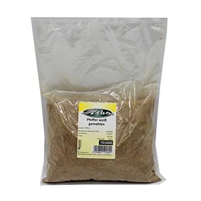 Abbildung von 1kg Weißer Pfeffer, gemahlen, fein, Pulver, würzig &amp; aromatisch