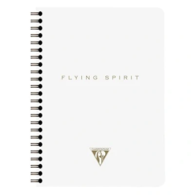 Abbildung von Clairefontaine 104566C Notizbuch Flying Spirit, mit Innentaschen und Spiralbindung, liniert, 60 Blatt, DINA5, 14,8 x 21cm, 1 Stück, Weiß sortierten Designs