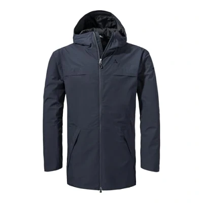 Abbildung von Schöffel Herren Parka Style Bohorok MNS, wasserdichter Regenparka aus recyceltem Material, atmungsaktive Allwetterjacke mit Oversize Passform, navy blazer, 54