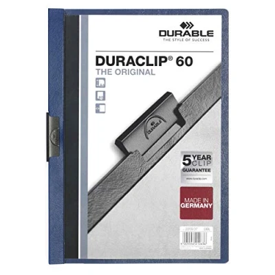 Abbildung von Durable Klemm Mappe Duraclip Original 60 (für 1 Blatt A4), 25 Stück, dunkelblau, 220907
