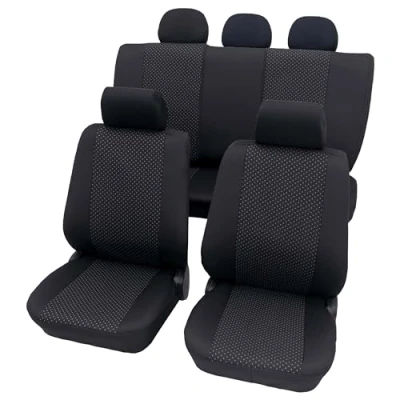 Abbildung von PETEX Auto Sitzbezüge Universal Komplett Set 11 teilig Usedom grau, Eco Class mit SAB 1 Vario