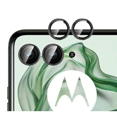 Abbildung von GIOPUEY [Kompletter Schutz Kameraschutz Kompatibel mit Motorola Razr 50 Ultra, [Doppelter Schutz] Metall Ring + Schutzglas, Black