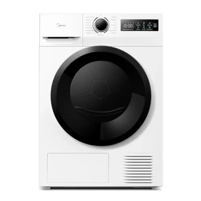 Abbildung von Midea MD11EH80BD Wärmepumpentrockner, 8 kg, Energieklasse D, Schnelltrocknen 35&#039;, HealthGuard, Sensor Trocknung,Auffrischen,Knitterschutz, Auffrischen Wolle, Weiß