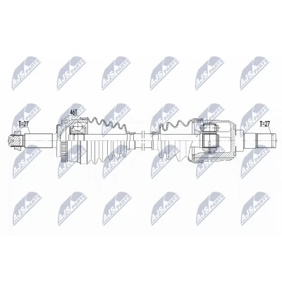 Abbildung von NTY NPW KA 366 Antriebswelle Vorderachse rechts 960 84 HYUNDAI: i30 II Kombi