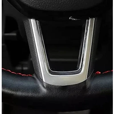 Abbildung von Edelstahl Lenkrad Abdeckung Rahmen Blende Passend Für Skoda Kodiaq Karoq Kamiq Octavia Superb Scala
