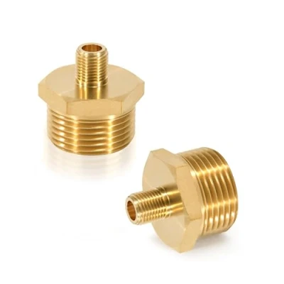 Abbildung von Doppelnippel Reduziert Messing 3/4&quot; AG x 1/8&quot; Hexagon Reduzierstück, Reduzierung Adapter, Beidseitig Außengewinde Rostfrei Anschlussnippel Trinkwasser Geeignet (2 Stück)