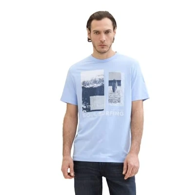 Abbildung von TOM Tailor MIT Fotoprint Tshirt print, Herren, Größe: XXL, Windsurf blue