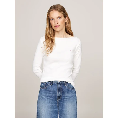 Abbildung von Tommy Hilfiger NEW CODY SLIM BOAT 3/4 Langarmshirt, Damen, Größe: XL, Ecru