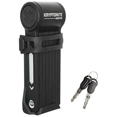Abbildung von Kryptonite Keeper Mini Faltschloss 80 cm, Sicherheitsgrad 4/10, Kompaktes sicheres Fahrradschloss mit 2 Schlüsseln und Transporthalterung für Fahrrad, Schwarz