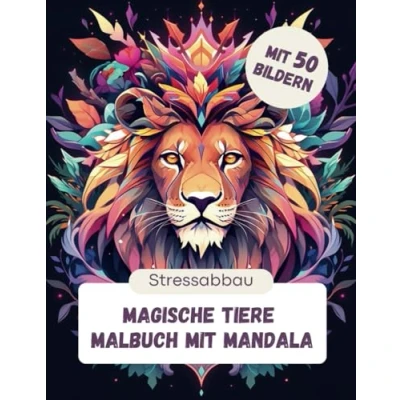 Abbildung von 50 Magische Tiere Mandala Malbuch für Erwachsene Entspannung &amp; Kreativität. Stressabbau mit zauberhaften Tiermotiven: Löwen, Elefanten, Eulen, ... Malbücher Mandalas Tieren