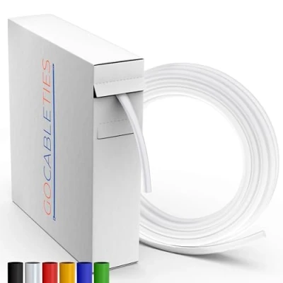 Abbildung von Gocableties Hochwertige Schrumpfschlauch Transparent 2,4 mm x 11 m Schrumpfverhältnis 2:1 wasserdichter schrumpfschläuche zur Kabelisolierung, Markierung, Kabelbündelung und für Reparaturen