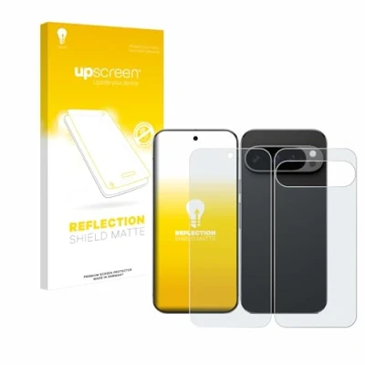 Abbildung von upscreen Entspiegelungs Schutzfolie für Google Pixel 9 Pro XL (Display+Rückseite) Displayschutz Folie Matt [Anti Reflex, Anti Fingerprint]