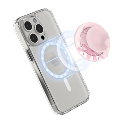 Abbildung von PROfezzion Saugnapf Handyhülle Halterung Mag Safe für Spiegel, Glas, Fliesen, Badezimmer Glatte Oberfläche, iPhone 16 Plus/Pro Pro Max 15 14 13 12 &amp; so weiter, Makeup Selfie Video (Rosa)