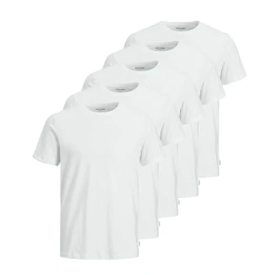 Abbildung von JACK &amp; JONES Herren JJEORGANIC Basic Tee SS O Neck 5PK T Shirt, Kurzarm, 5xWhite, S
