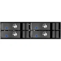 Abbildung von SilverStone SST FS204B, trägerloser 5, 25 Aluminium Hot Swap Festplatten Wechselrahmen für 4 x 2, Statusanzeige, schwarz