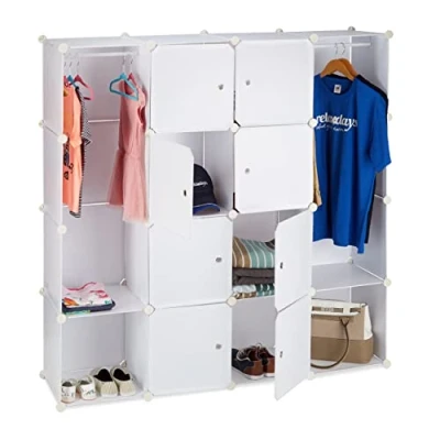 Abbildung von relaxdays Kleiderschrank Stecksystem 12 Fächer Weiß