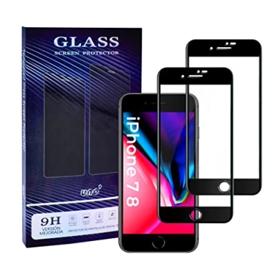 Abbildung von UNO&#039; Set für iPhone 7/8/SE: 2x Schwarz Hartglas 9H, kratzfest, HD, blasenfrei, Anti Fingerabdruck.