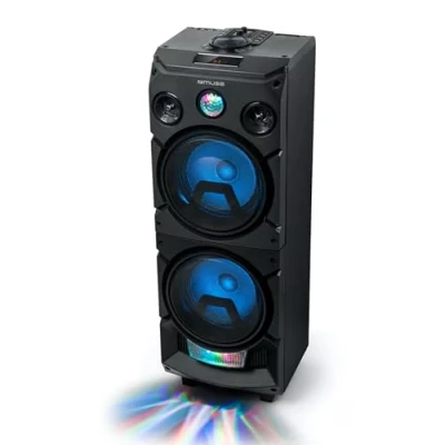 Abbildung von MUSE M 1935 DJ Bluetooth Party Lautsprecher mit Akku und Lichteffekten (USB, AUX) 400 W Schwarz