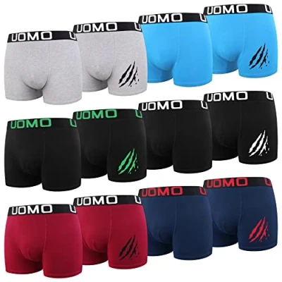 Abbildung von L&amp;K 12er Pack Boxershorts Men Herren Retroshorts Baumwolle klassischen Unifarben Unterhose 1119 D XL