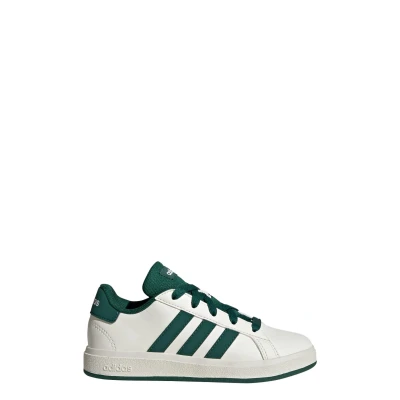 Abbildung von adidas Unisex Kinder Grand Court Lifestyle Tennis Lace up Shoes Schuhe, Off White Collegiate Green Core Black