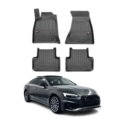 Abbildung von OMAC Gummi Fußmatten kompatibel mit Audi A5 Sportback F5 2016 2024 Premium Schwarz 4X