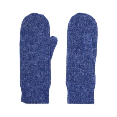 Abbildung von VERO MODA Damen Vmgila Rib Mittens Noos Fäustlinge, Surf The Web/Detail:Black Melange, Einheitsgröße