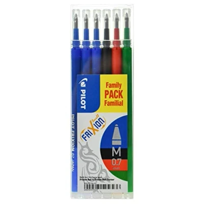 Abbildung von Refill Pilot Frixion Clicker Medium 0,7 mm med 6 stk. ass. farver