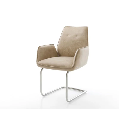 Abbildung von Schwingstuhl Zoa Flex Beige Vintage Freischwinger rund Edelstahl