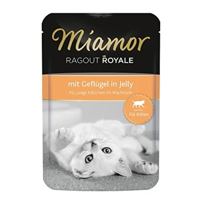 Abbildung von MIAMOR Ragout Royale in Jelly Kitten Nassfutter für Katzenkinder mit Stückchen. Alleinfutter im Frischebeutel ohne Soja, Farb und Konservierungsstoffe 22x100g Geflügel