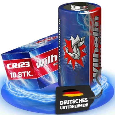 Abbildung von 10 x CR123 WILHELM 3V Lithiumbatterie CR123A 123 CR DL123 CR17345 Fotobatterie Photo