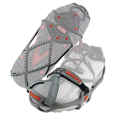 Abbildung von Yaktrax Pro Run Eis &amp; Schnee Griffe für Laufschuhe, 3mm Hartmetall Schuhkrallen Eisspikes, Unisex, Grau, XL