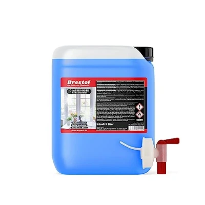 Abbildung von Brestol Glasreiniger gebrauchsfertig 5 Liter inkl. Auslaufhahn 51 mm Scheibenreiniger Fensterreiniger Spiegelreiniger Glasscheibenreiniger Windschutzscheibenreiniger Autoscheibenreiniger