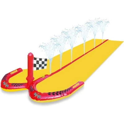 Abbildung von Swim Essentials Wasserspielzeug Doppelte Wasserrutsche RACING Sprinkler 550 cm x 140, 100% Durable 6P PVC 18PAHS
