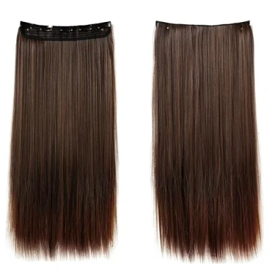 Abbildung von CAISHA 70cm Clip In Extensions Lara Haarverlängerung Haarteil Glatt Braun Mix C59a
