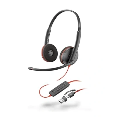 Abbildung von Schnurgebundenes USB C Headset Poly Blackwire 3220 Noise Cancelling Mikrofon Stereo Design Verbindung mit PC/Mac über oder A Kompatibel Teams, Zoom